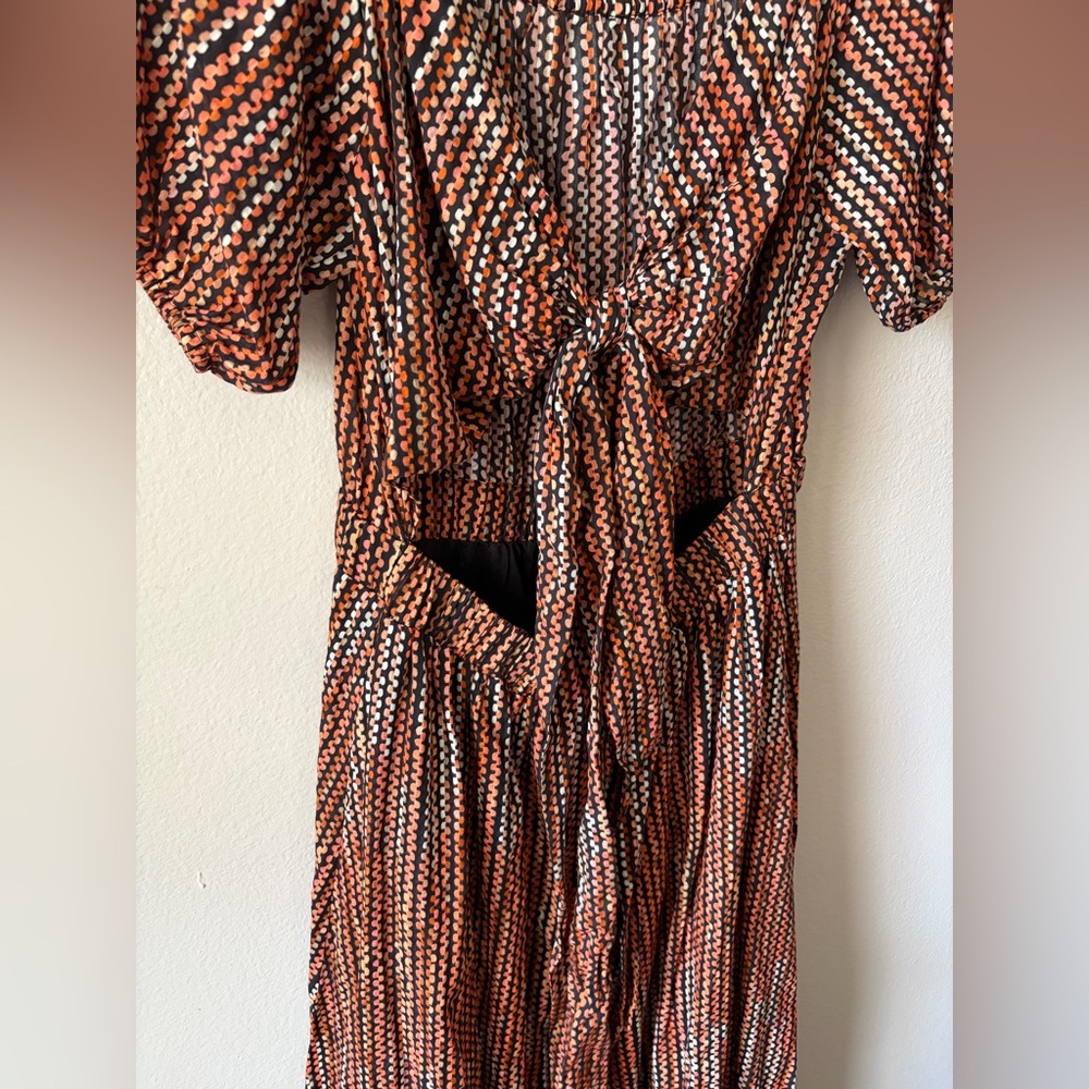 NWT Ramy Brook Megan Cutout Smocked Waist Tie Front Maxi Dress Women’s Plus XXL - Picture 4 of 14